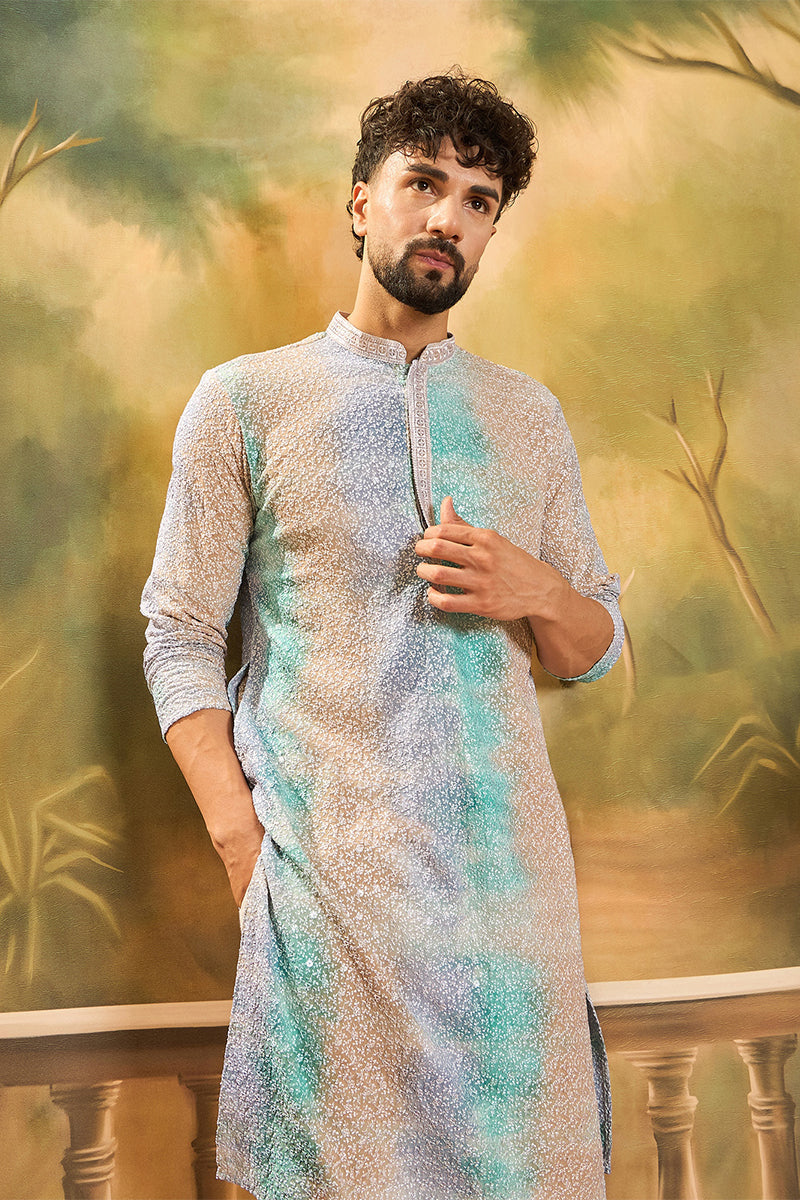 Multi Viscose Rayon Solid Embroidered Straight Kurta | SHOBITAM