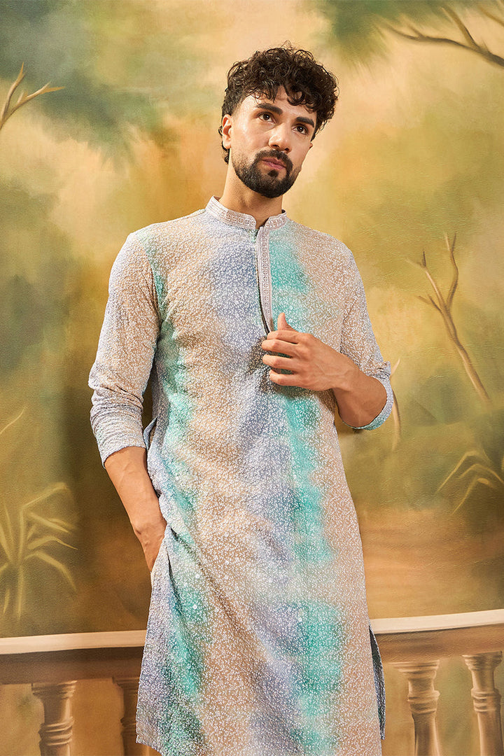 Multi Viscose Rayon Solid Embroidered Straight Kurta | SHOBITAM