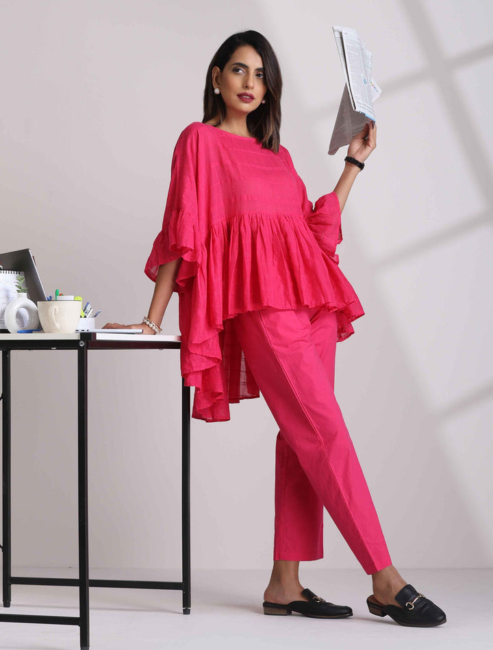 Pink Cotton Co-ord set | SHOBITAM