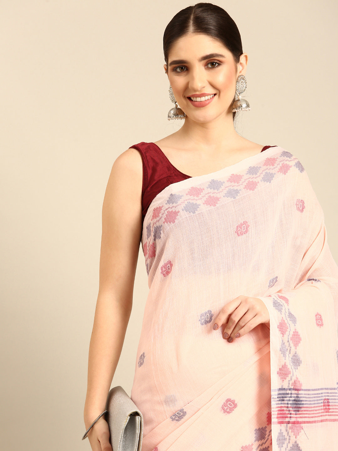 Jamdani Cotton Saree with Blouse piece | SHOBITAM