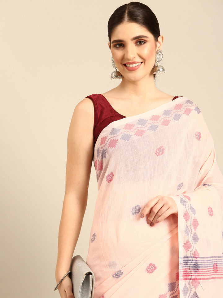 Jamdani Cotton Saree with Blouse piece | SHOBITAM