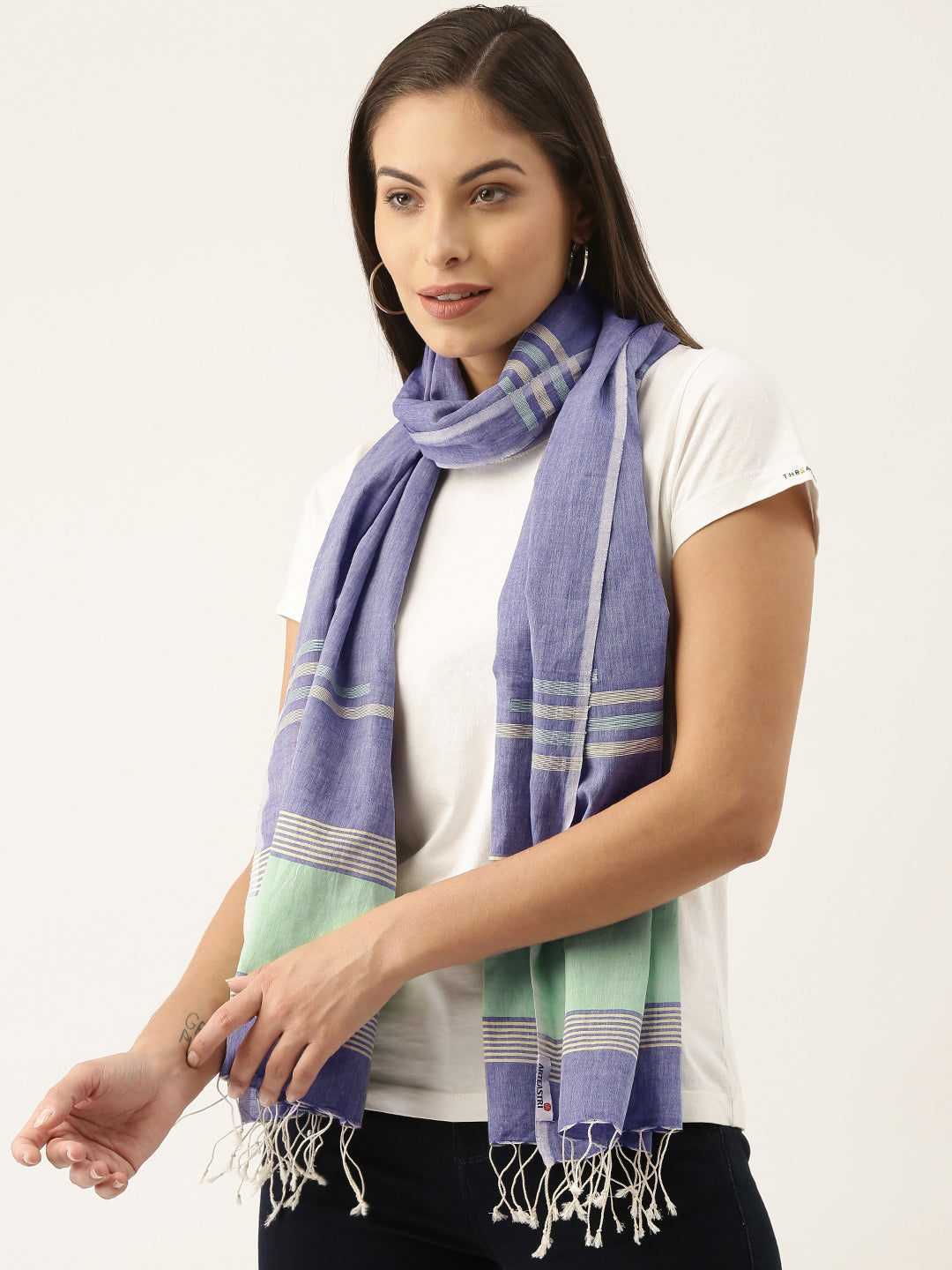 Handloom Jamdani Cotton Stole | SHOBITAM