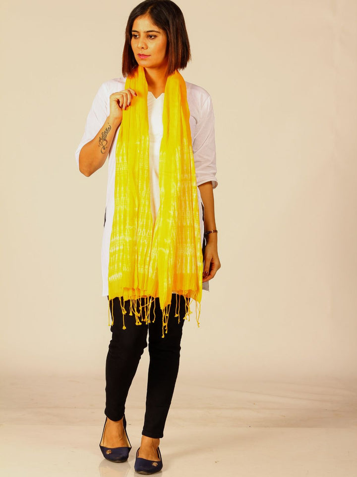 Hand Woven Shibori Cotton Stole | SHOBITAM