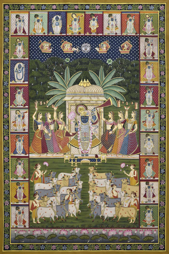 6x4 feet Shreenath ji under the Poonam Sky Painting | SHOBITAM