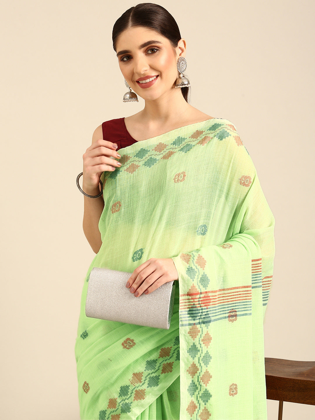 Jamdani Cotton Saree with Blouse piece | SHOBITAM