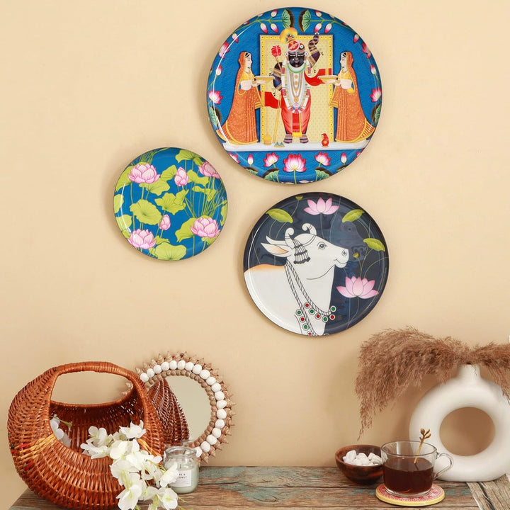 Pichwai Wall Plates - Set of 3