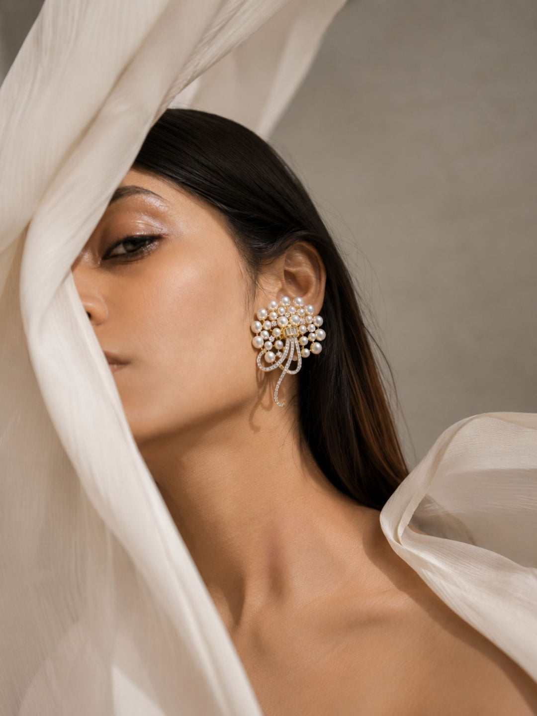Gold Plated American Diamond Studs Earring | SHOBITAM
