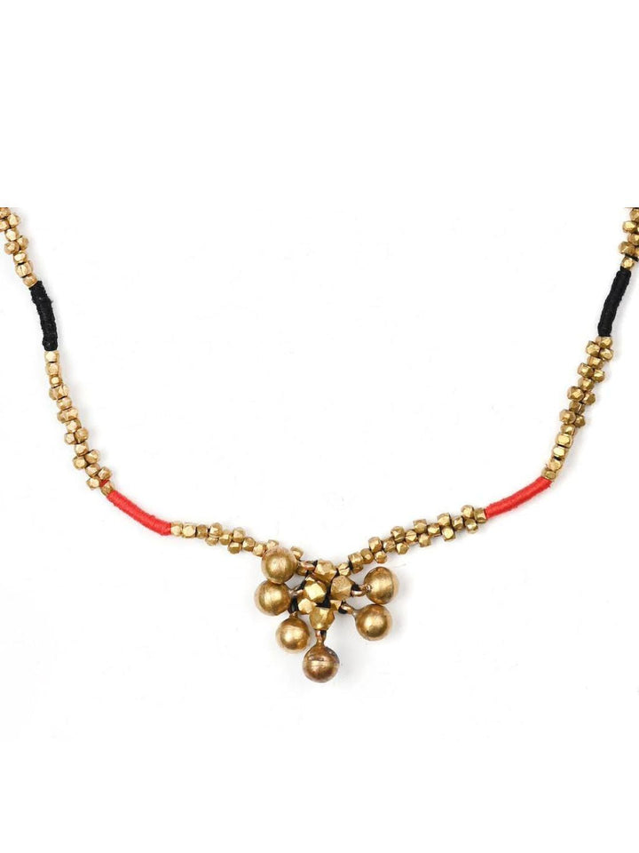 Red Black Handmade Beaded Ball Jewellery Set | SHOBITAM