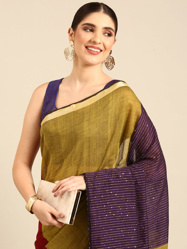Pure Cotton Handloom Sequins Saree | SHOBITAM