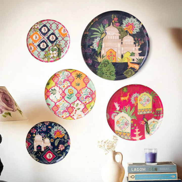 Ajmer Floral Wall Plates- Set of 5