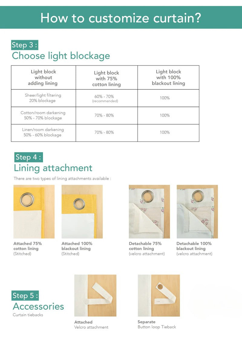 Aangan 100% cotton ethnic curtain -Customizable for size, lining and headers