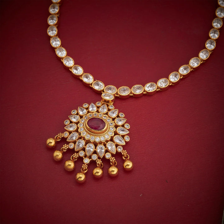 Pure 92.5 Silver, Gold Plated Pearvika Necklace