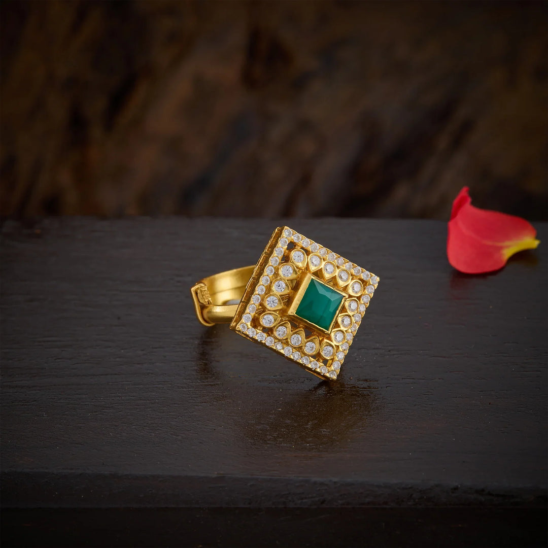 Pure 92.5 Silver, Gold Plated Elmeraaz Ring