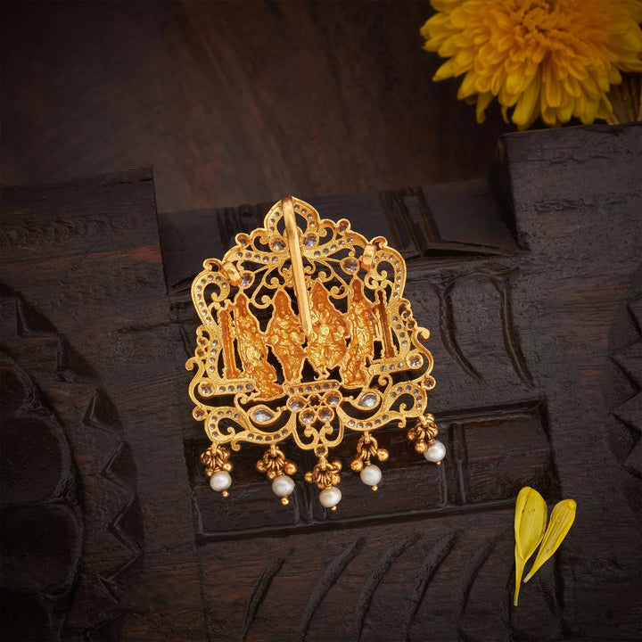 Pure 92.5 Silver, Gold Plated Sitaramya Pendant