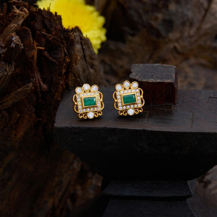 Pure 92.5 Gold Polish Hari Aakar Studs