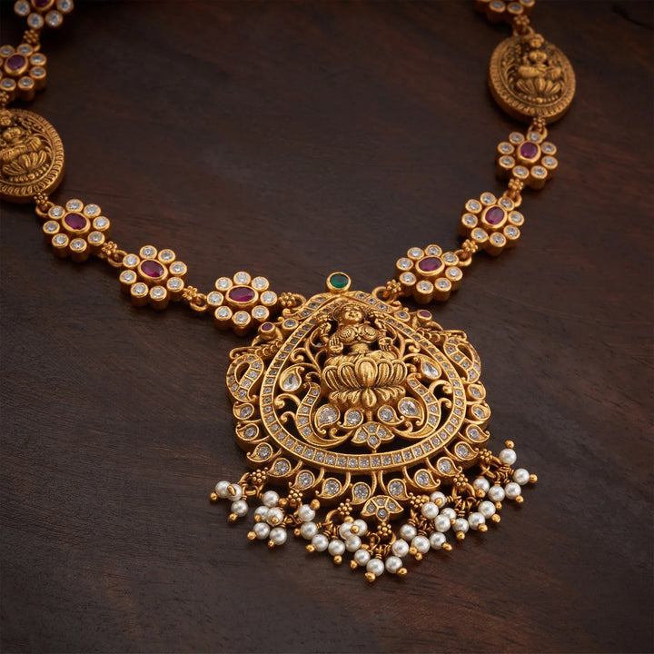 Pure 92.5 Silver, Gold Plated Vaibhavika Necklace