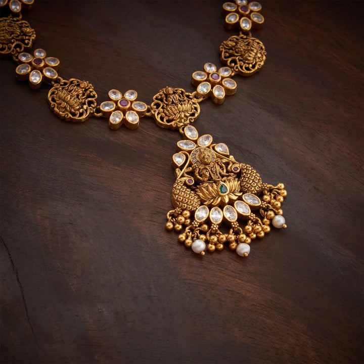 Pure 92.5 Silver, Gold Plated Petalvaali Necklace