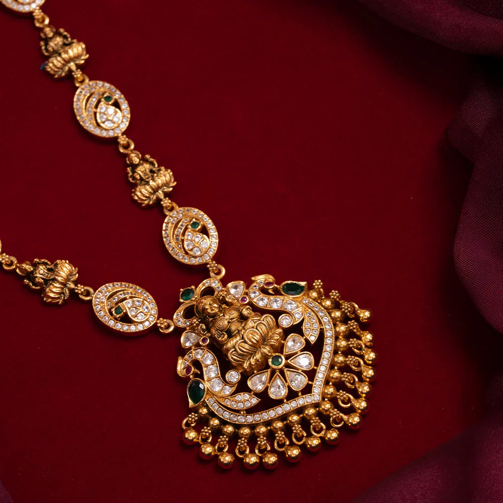 92.5 Silver, Gold Plated Vasuda Lakshmi Short Necklace