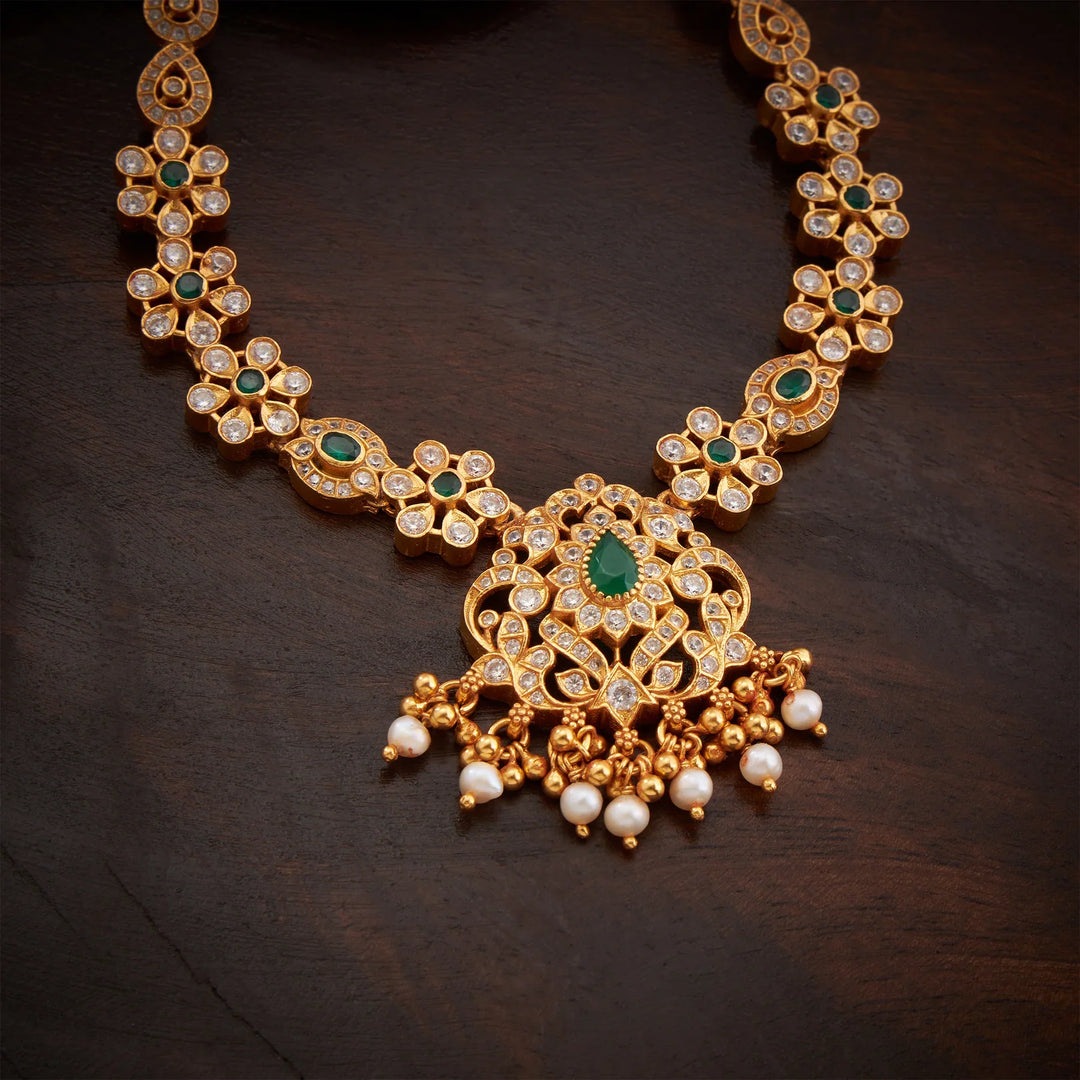 Pure 92.5 Silver, Gold Plated Petalite Necklace