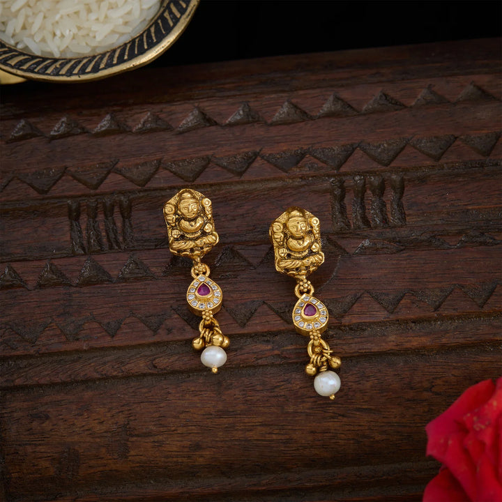 Pure 92.5 Silver, Gold Plated Shubha Leela Danglers