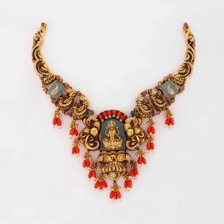 Pure 92.5 Silver, Gold Plated Devashri Necklace