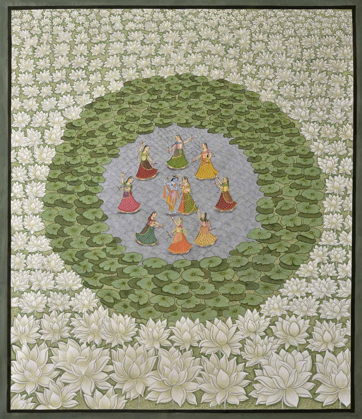 3.5 x 4.5 feet Kamal Bagh Painting | SHOBITAM