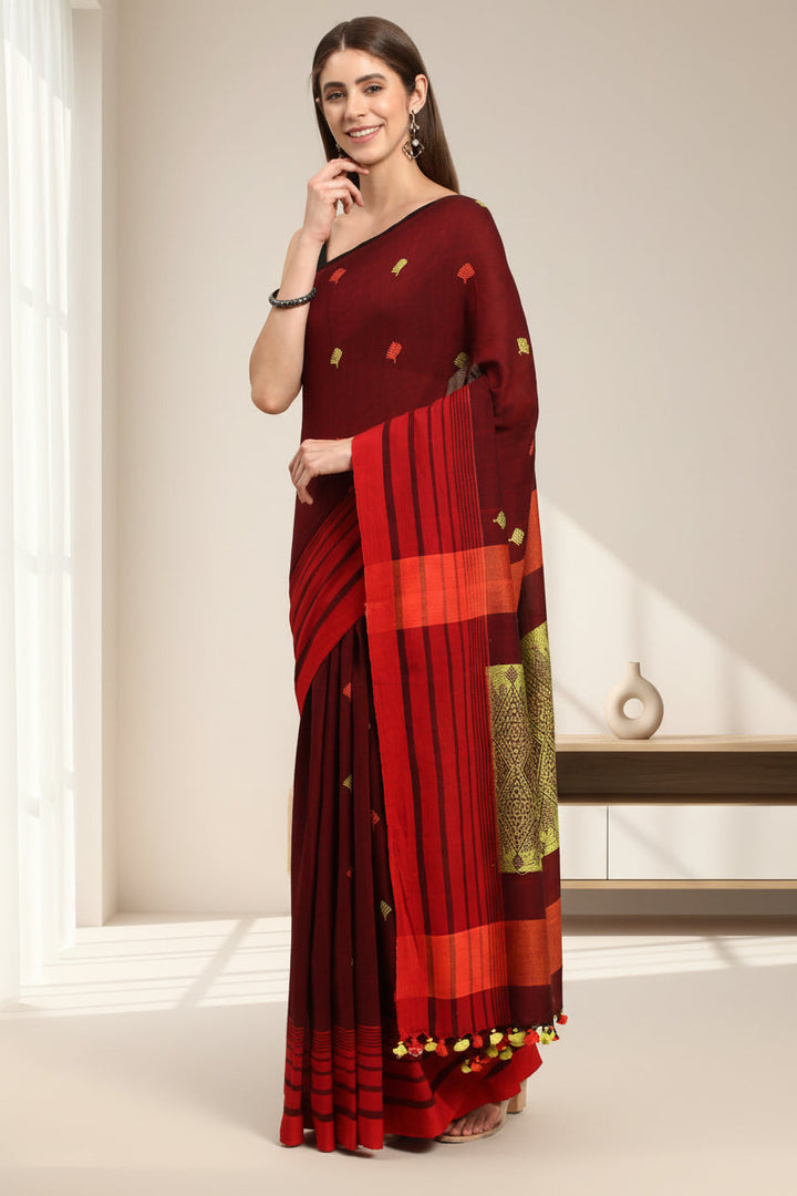 Hand woven Assamese Cotton Saree | SHOBITAM