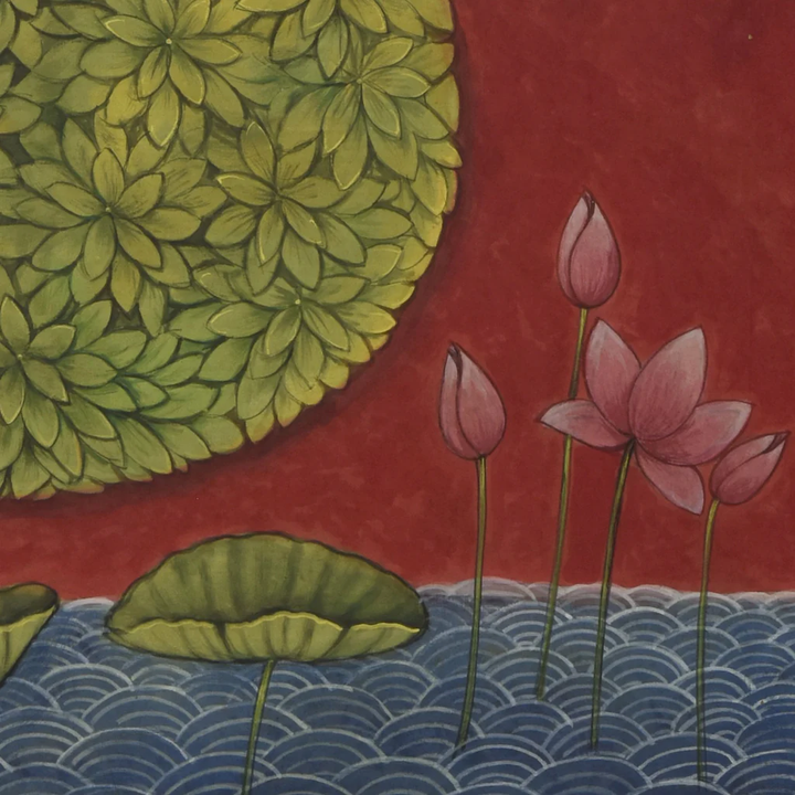 4x3 feet Krishna Rukmani Milan Painting | SHOBITAM