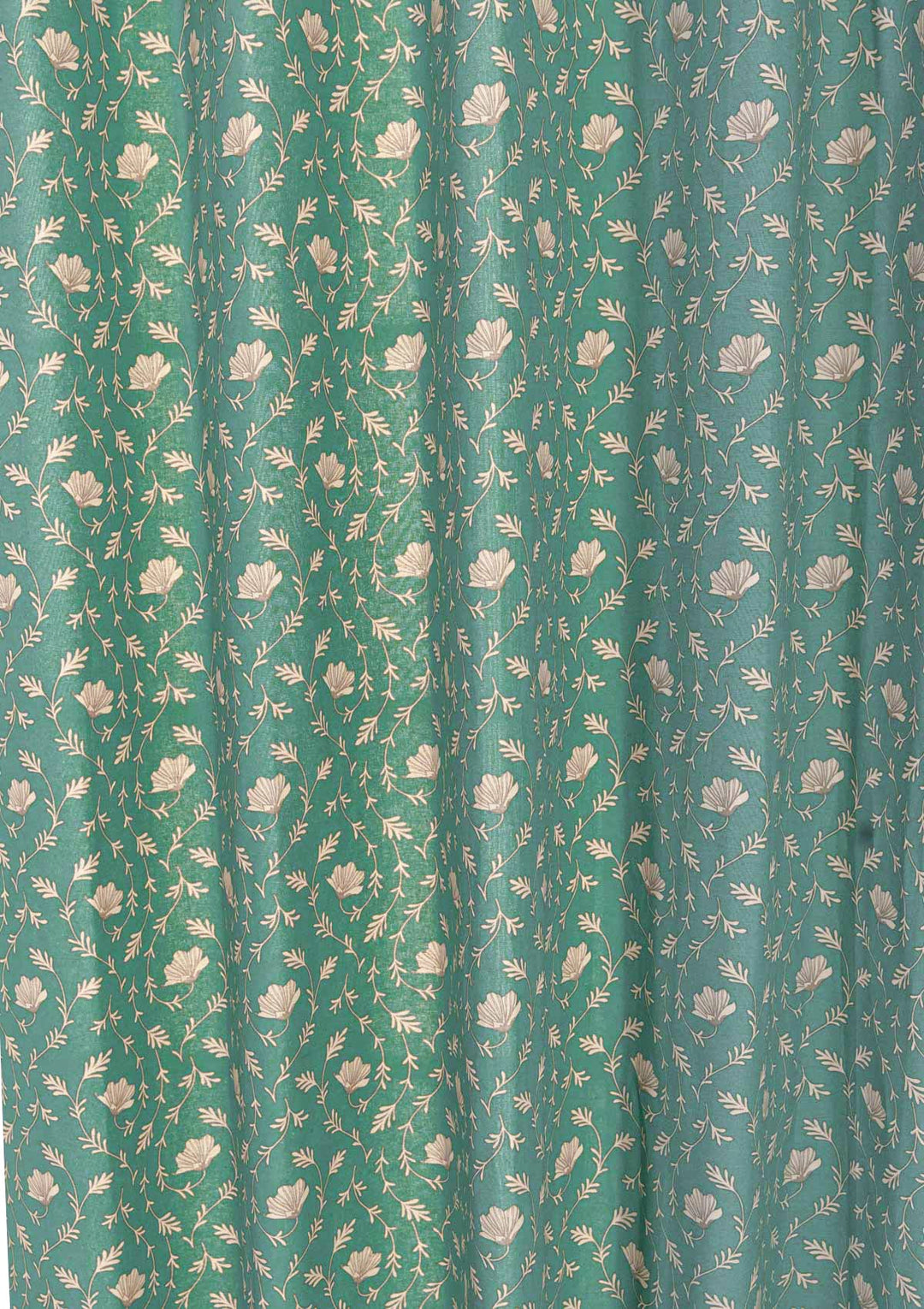 Eden aqua blue 100% cotton floral curtain for bed room - Room darkening - Single - Single Piece | SHOBITAM