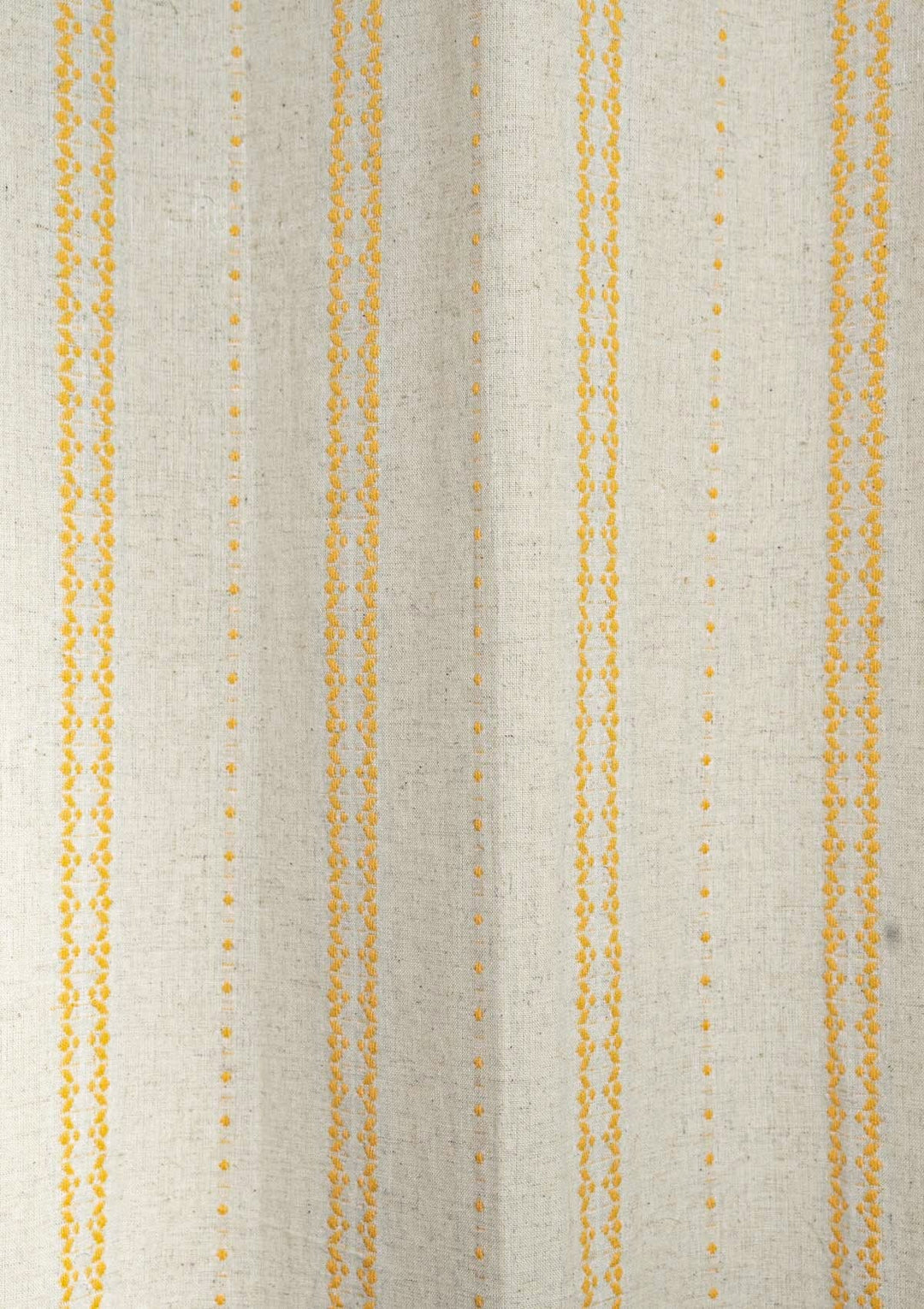 Aster linen minimal textured design curtain for living room - Light Reduction - Mustard - Single Piece | SHOBITAM
