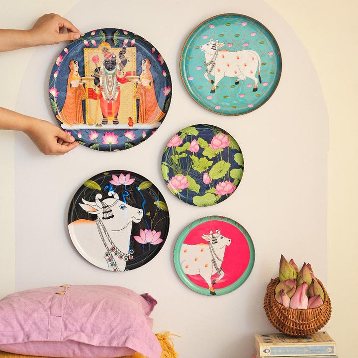 Pichwai Wall Plates - Set of 5