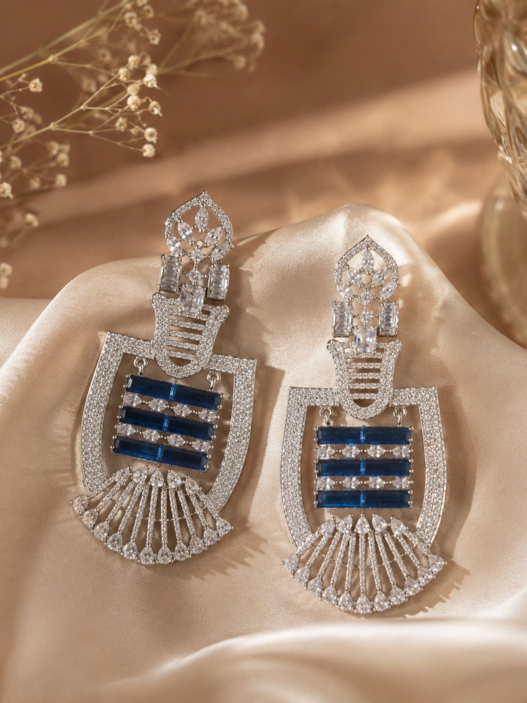 Ruby Stone Statement Earrings | SHOBITAM