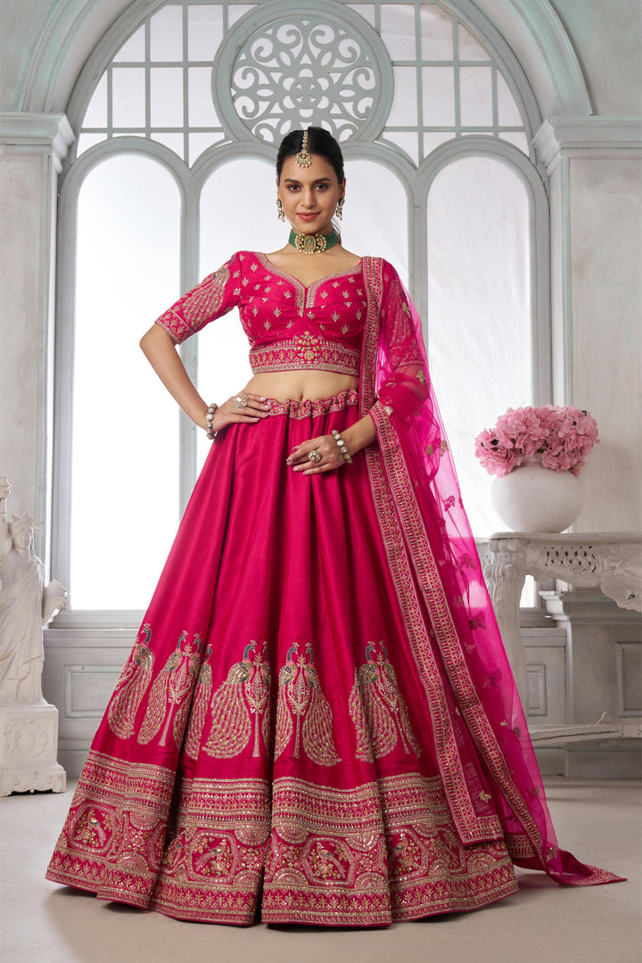 Elegant Embroidered Silk Lehenga Choli Set with Dupatta | SHOBITAM