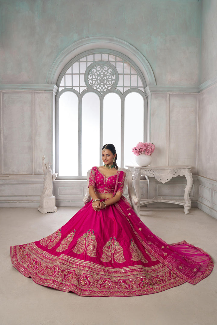 Elegant Embroidered Silk Lehenga Choli Set with Dupatta | SHOBITAM
