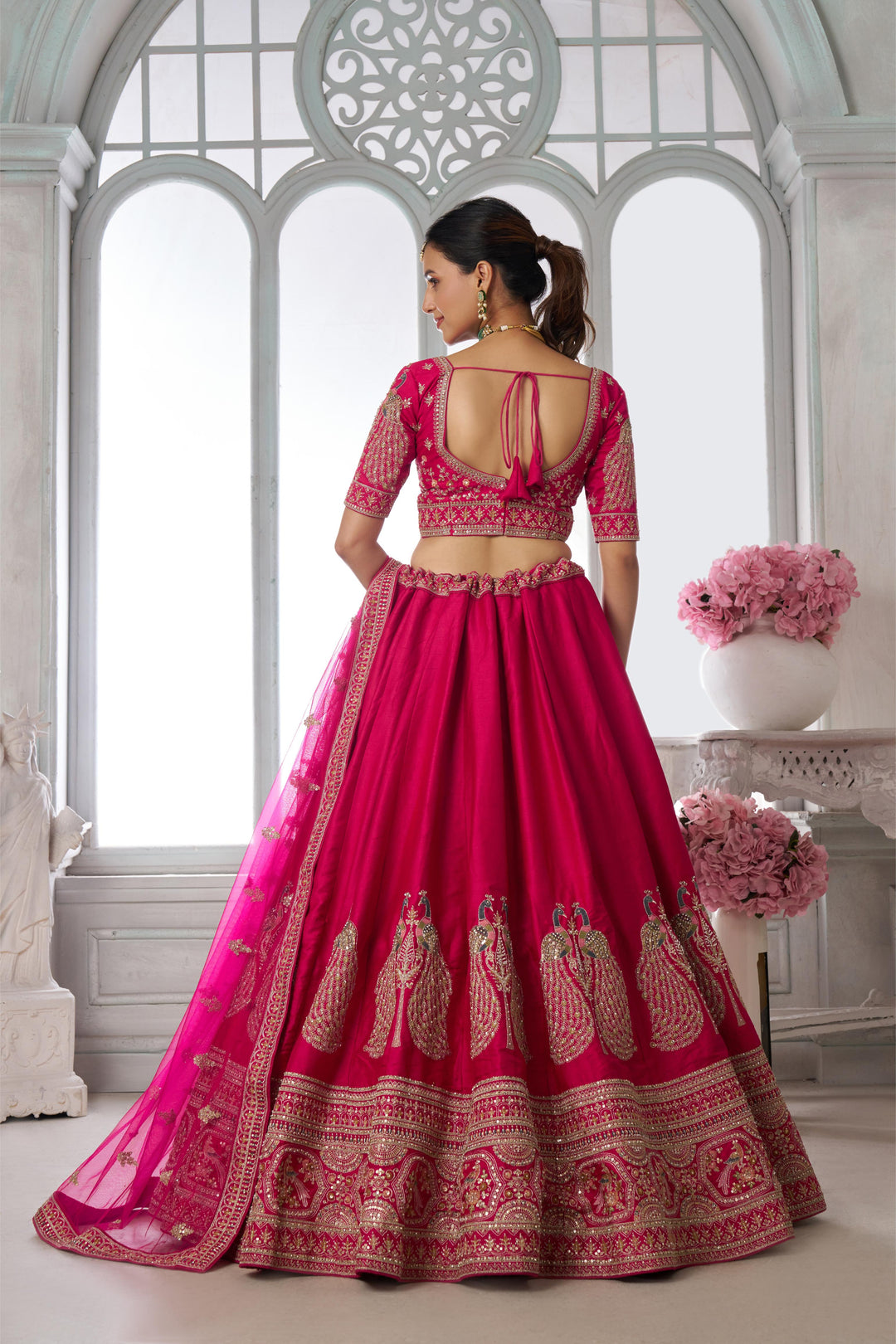 Elegant Embroidered Silk Lehenga Choli Set with Dupatta | SHOBITAM