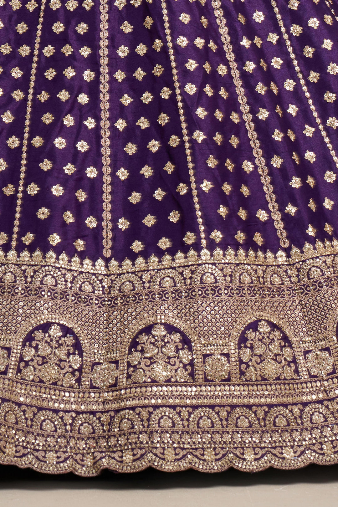 Elegant Purple Bridal Lehenga with Double Dupatta Styling | SHOBITAM