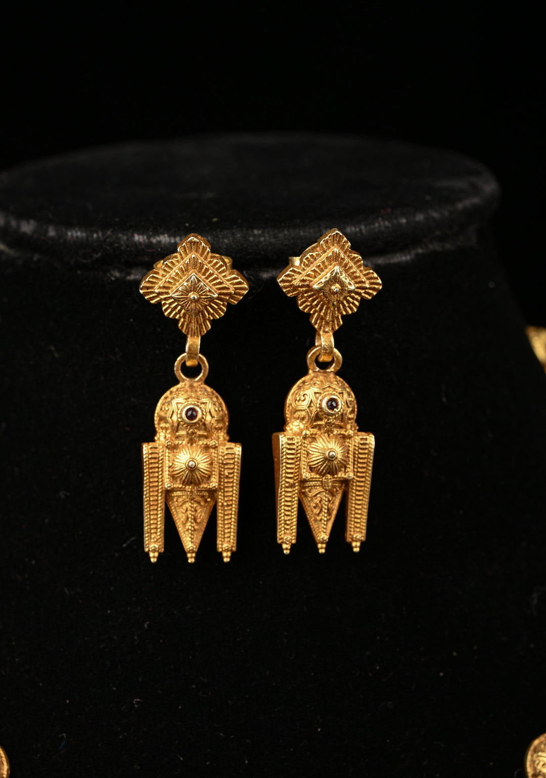 92.5 Silver 24 Kt Antique Gold Finish Fusion Earrings