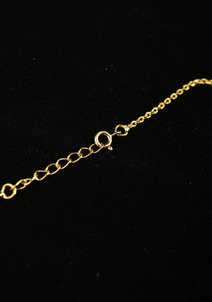 92.5 Silver, Gold Plated Multi Layer Choker Necklace with Bead Accents