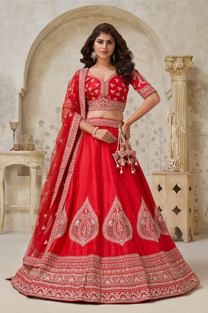 Aaradhya Laal Lehenga | SHOBITAM