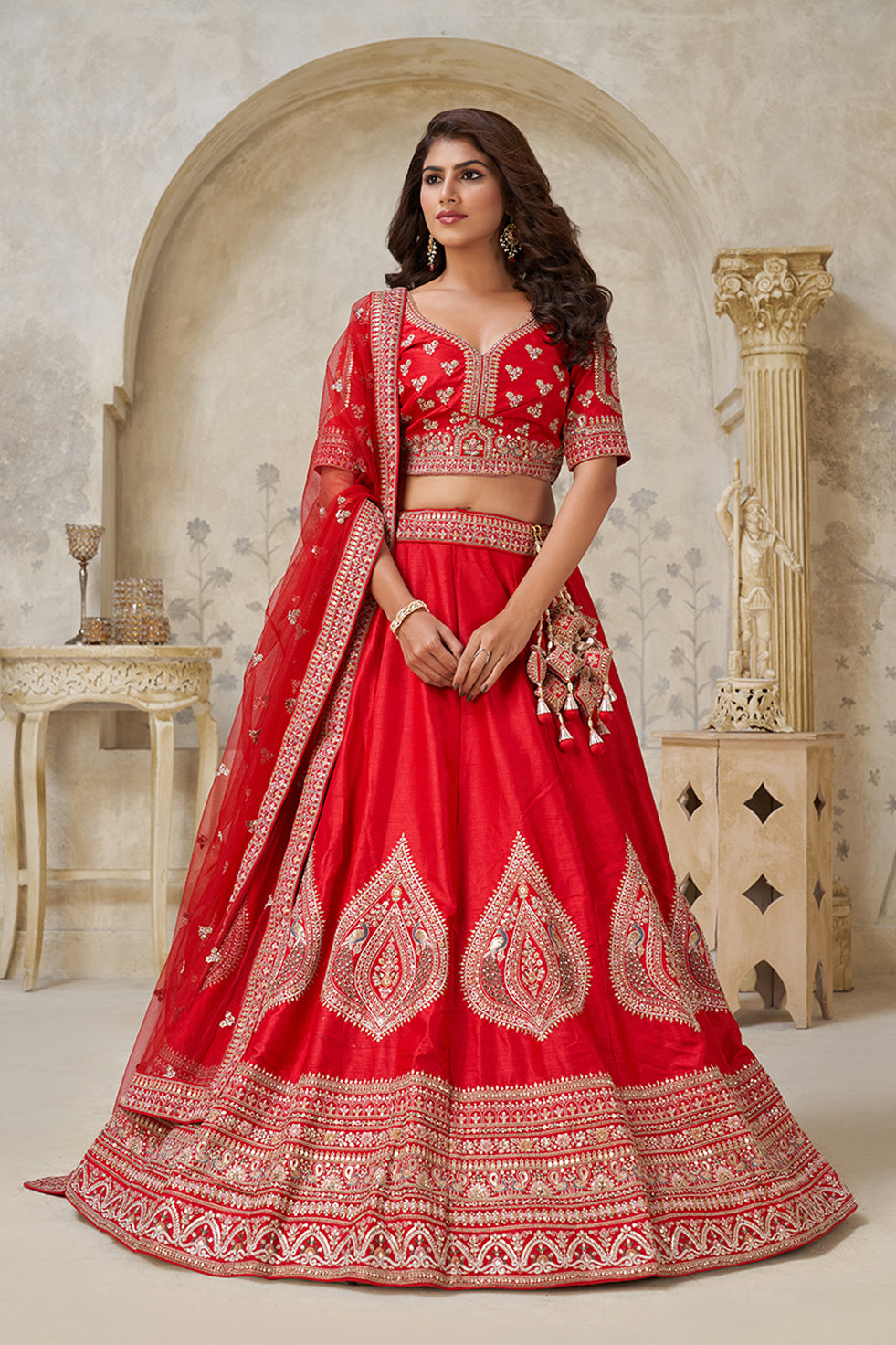 Aaradhya Laal Lehenga | SHOBITAM