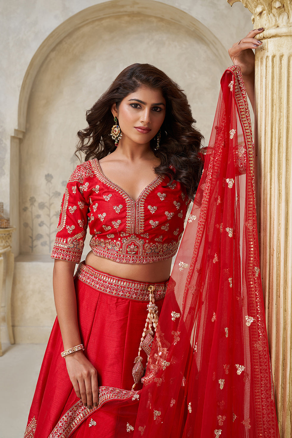 Aaradhya Laal Lehenga | SHOBITAM