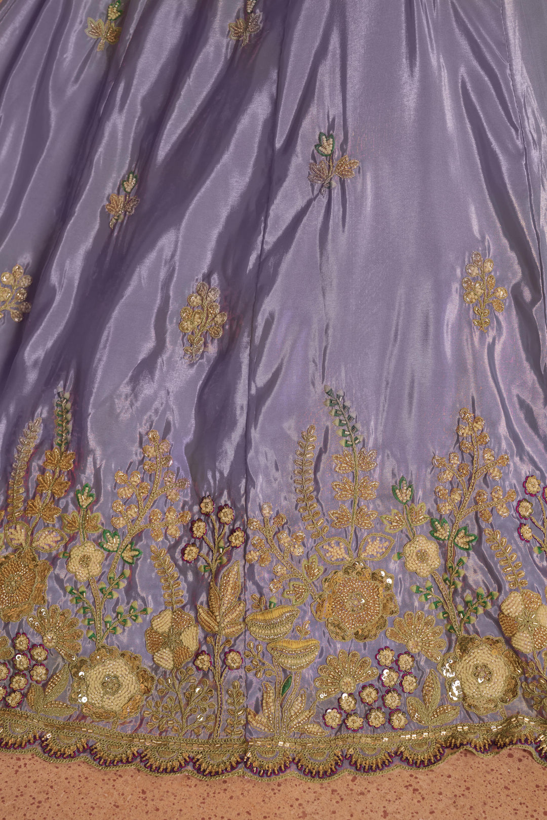 Pastel Purple Floral Embroidered Designer Lehenga Set | SHOBITAM