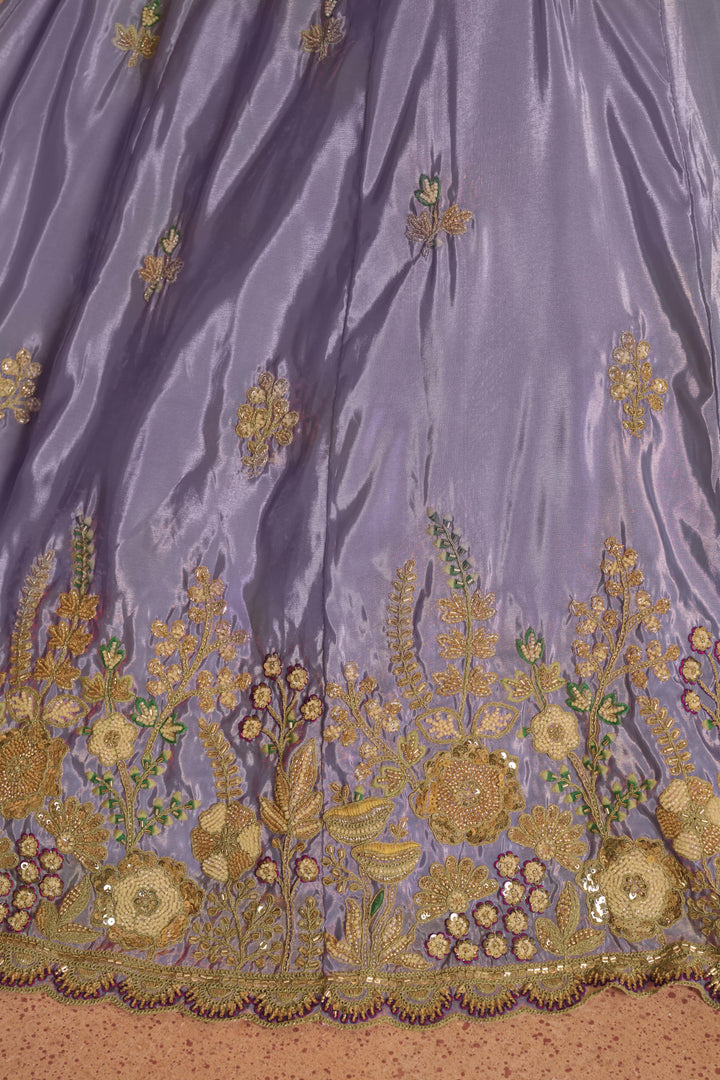 Pastel Purple Floral Embroidered Designer Lehenga Set | SHOBITAM