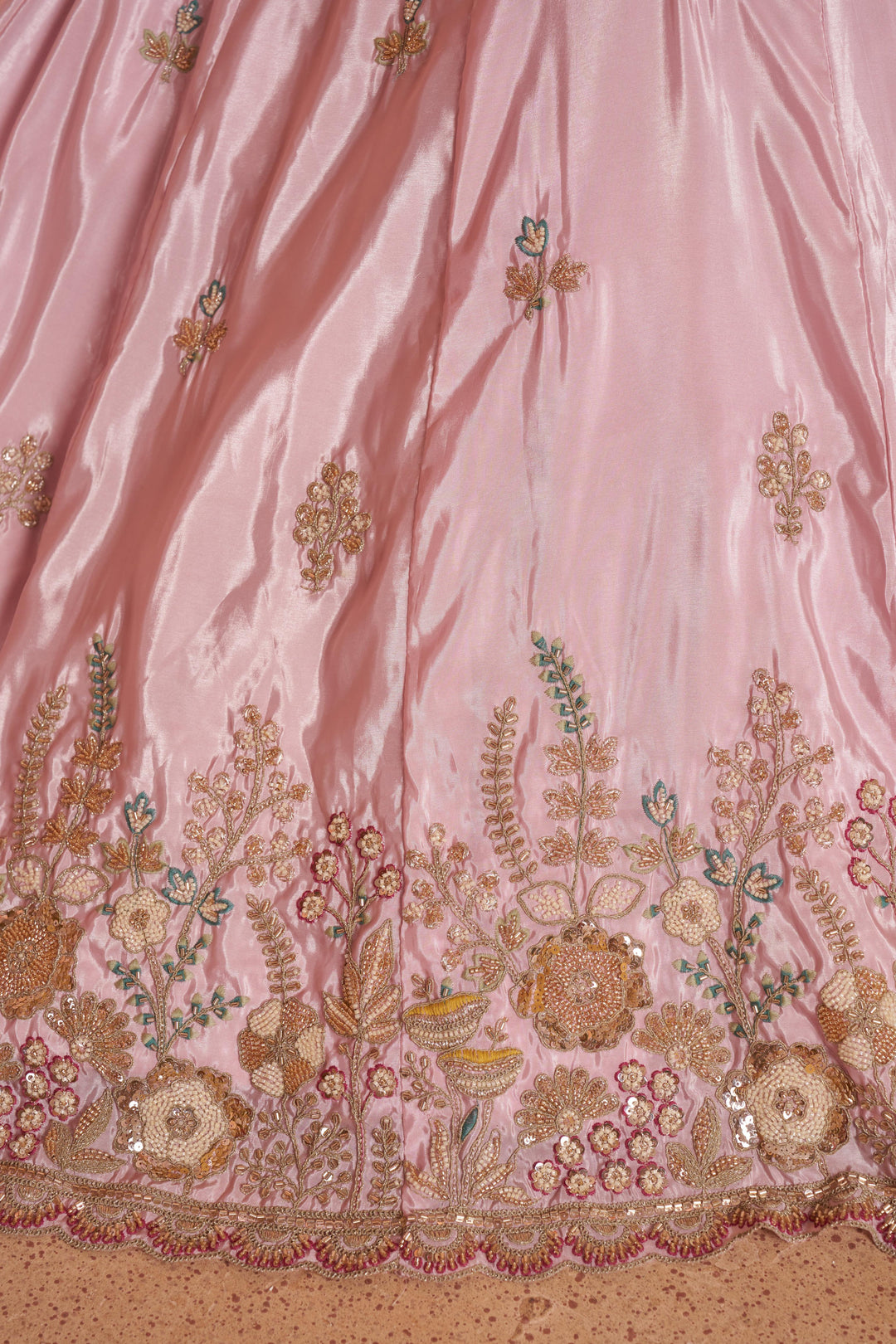 Pastel pink Floral Embroidered Designer Lehenga Set | SHOBITAM