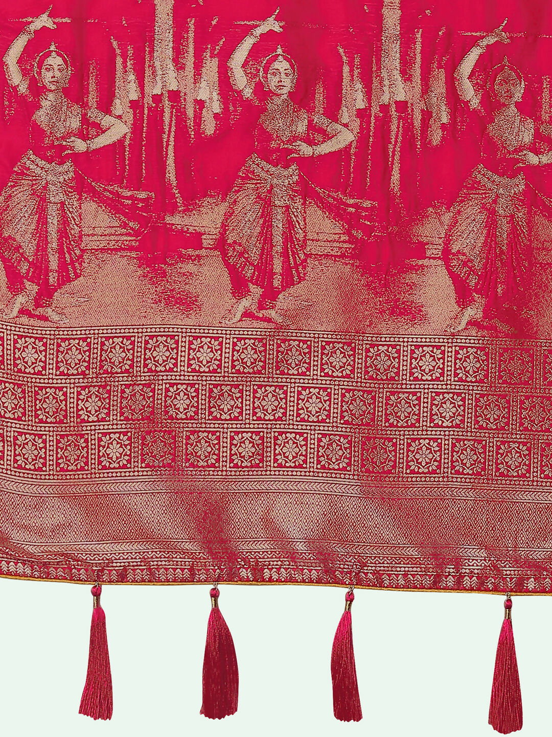 Orange Banarasi Semi Silk Saree With Zari Woven Design | SHOBITAM