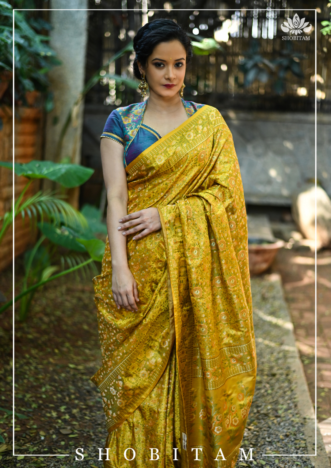 Exquisite Tanchoi Floral Banarasi Saree in Pure Silk Satin in Pale Mustard | SILK MARK CERTIFIED