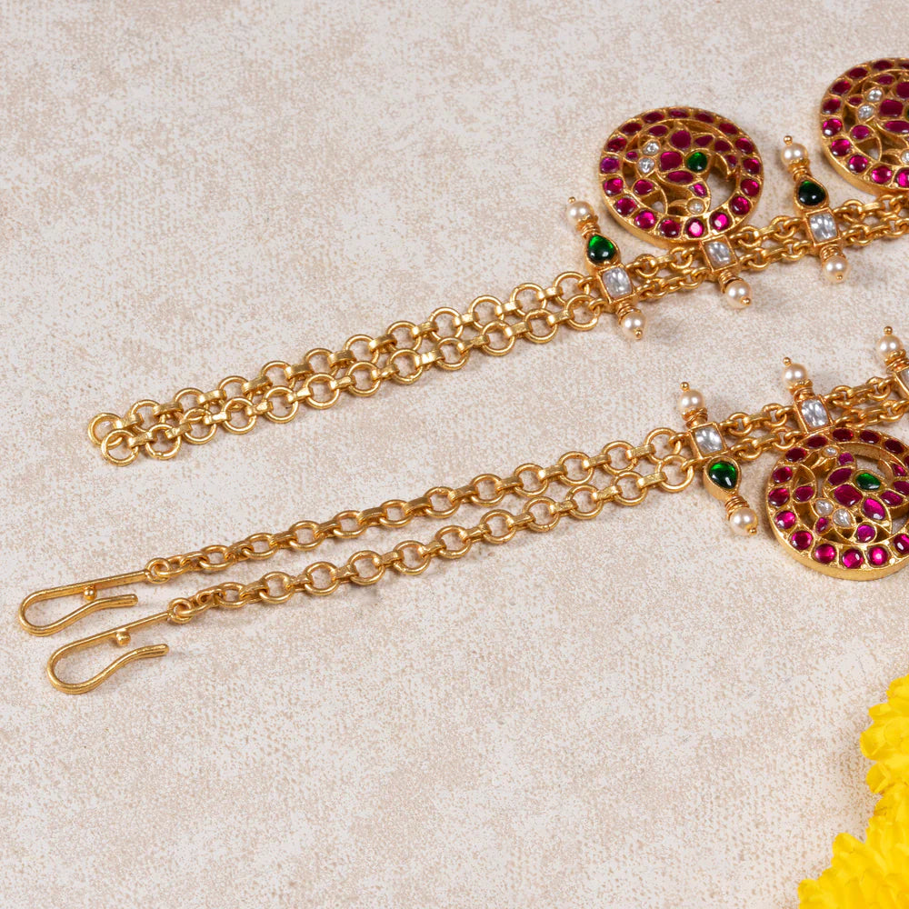 Pure 92.5 Silver, Gold Plated Gulab Kriti Oddiyanam