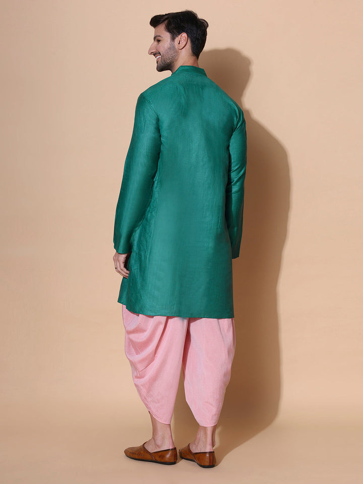 Panna Men Khadi Silk Handwoven Half Sleeve Kurta