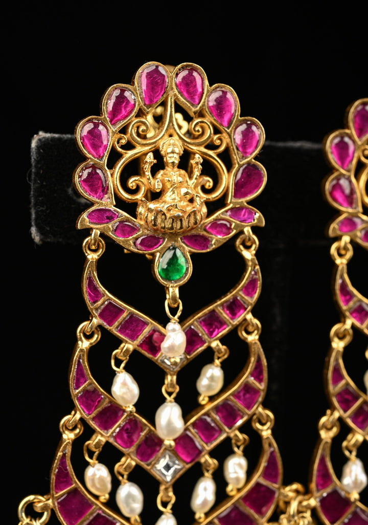 92.5 Pure Silver, Gold Plated Grand Shine Long Earrings