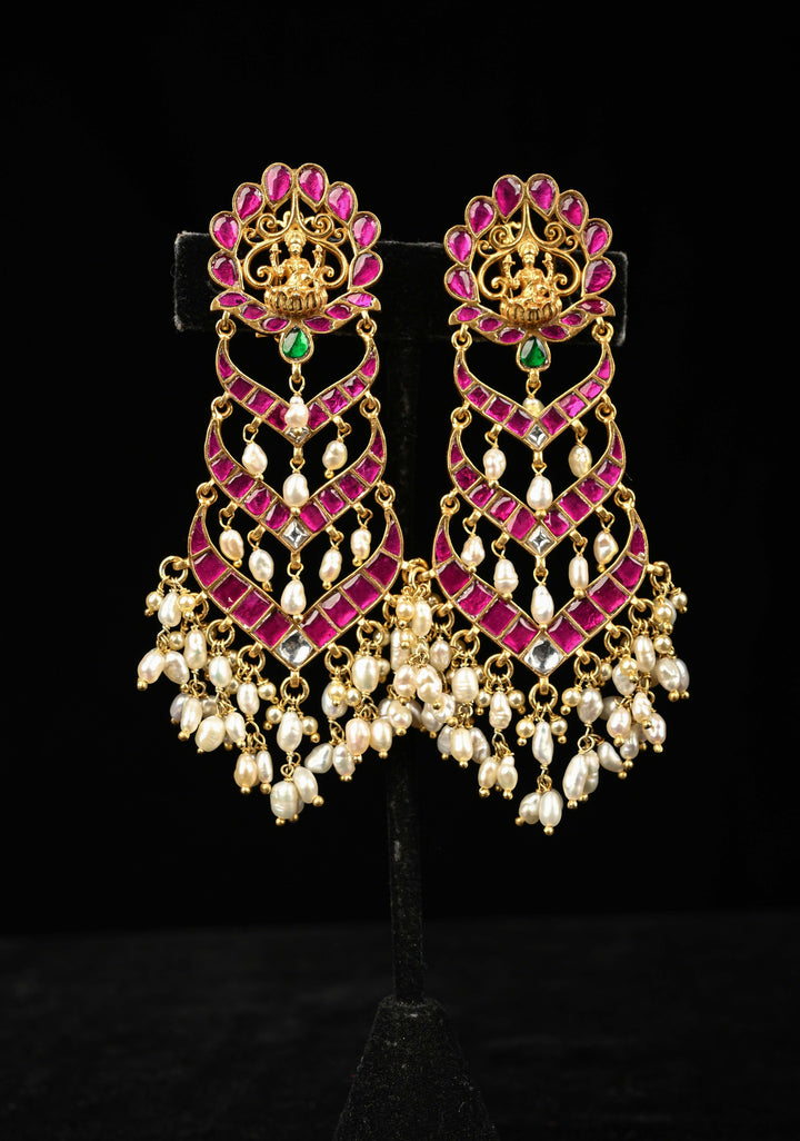 92.5 Pure Silver, Gold Plated Grand Shine Long Earrings